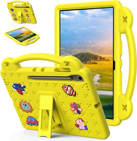 Kids Case for Samsung Galaxy Tab S10 Lite | Tab S10 FE | Tab S9 FE | 10.9 inch | EVA Kids Shockproof Cover | with Handle Stand | Pink in Kuwait