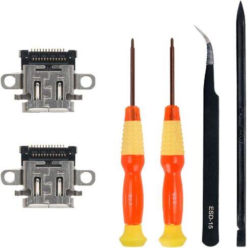 Charging Port Charger Socket Repair Kit for NS/NS Gaming Console Complete with Screwdrivers and Tweezers Charging Port for Console Good Conductivity Charger in Saudi Arabia