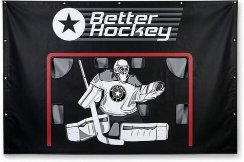 Better Hockey Extreme Shooting Tarp 7x10 ft — Hockey Shooting Target with 8 Target Holes, Heavy-Duty Nylon, Indoor/Outdoor Garage Shooting Trainer, Protects Walls — Rolls Up for Storage in Saudi Arabia
