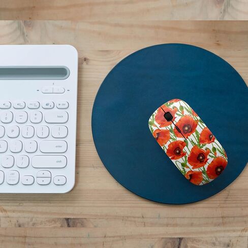 2.4GHz USB Wireless Mouse, Poppy Pattern, Ergonomic Slim Computer Mice for Kids in Kuwait