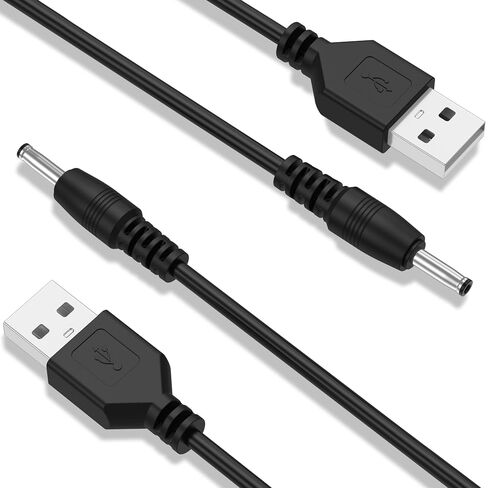 Vanjua 2 Pack USB Type‑A Male to DC 3.5mm x 1.35mm Barrel Jack Charging Cable, 5V 1A DC Power Plug Cord for USB Fans, Desk Lamps, Mini Speakers and Other 5V Small Electronic Devices in Saudi Arabia
