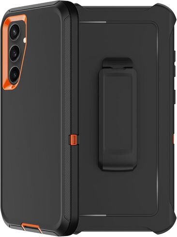 for Samsung Galaxy S24 Plus Case with Belt Clip Holster,2X Screen Protector,Heavy Duty Military Grade Full Body Shockproof Dust-Proof Rugged Protective Cover for Samsung S24 Plus 5G (Orange) in Saudi Arabia
