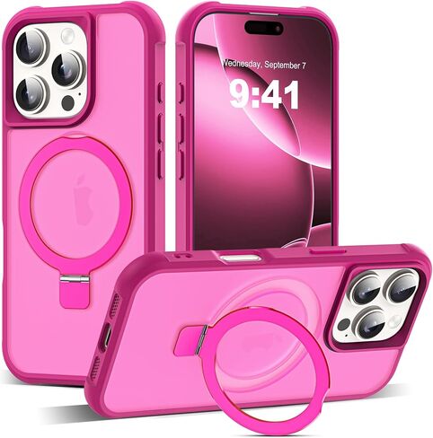 SKYLMW Compatible with iPhone 16 Pro Case with Stand,Rose in Kuwait