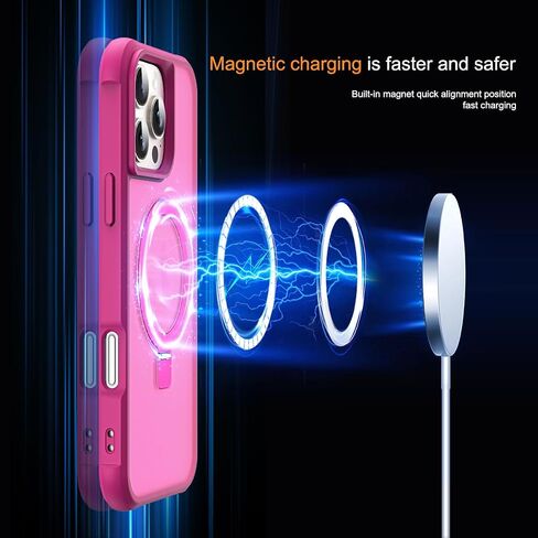 SKYLMW Compatible with iPhone 16 Pro Case with Stand,Rose in Kuwait