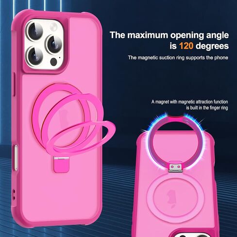 SKYLMW Compatible with iPhone 16 Pro Case with Stand,Rose in Kuwait