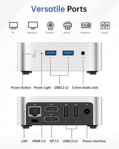 ACEMAGIC V1 Mini PC Computer, AMD Ryzen 5 3500U, 8GB RAM, 256GB SSD in Saudi Arabia