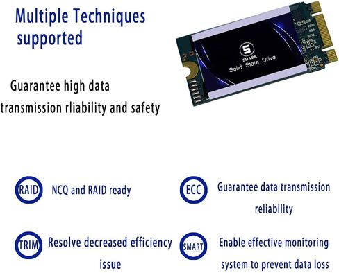 SSD SATA M.2 2242 500GB Shark Speed Ngff Internal Solid State Drive High Performance Hard Drive for Desktop Laptop SATA III 6Gb/s Includes SSD (500GB, M.2 2242) in Kuwait