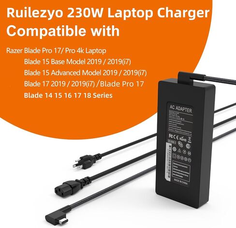 230W Laptop Charger Compatible with Razer 14 15 16 17 Series in Kuwait
