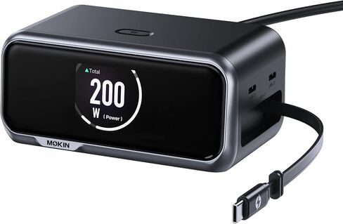 MOKiN 200W Charging Station with Retractable Cord, 6-Port Desktop Charger in Saudi Arabia