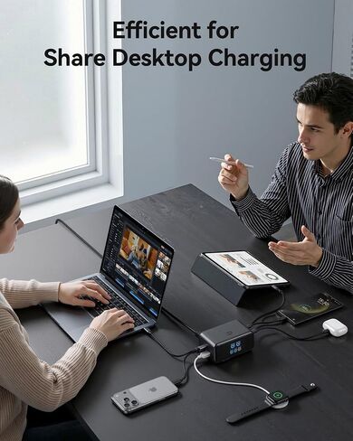 MOKiN 200W Charging Station with Retractable Cord, 6-Port Desktop Charger in Saudi Arabia