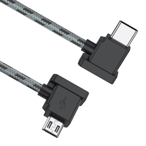 Vanjua 2 Pack Micro to USB C Remote Controller Cable for DJI Mavic Mini,Mini SE,Mavic 2 Pro/Zoom, Mavic Air/Pro, Spark, DJI Drone to Phone Tablet Cable 90 Degree OTG Data Cord (USB C Connector) 1FT in Saudi Arabia
