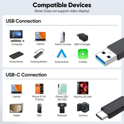 Data Transfer Cable USB to Type C 6inch Short, 10Gbps USB C 3.1 Gen 2 Cord in Kuwait