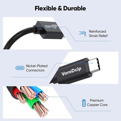 Data Transfer Cable USB to Type C 6inch Short, 10Gbps USB C 3.1 Gen 2 Cord in Kuwait