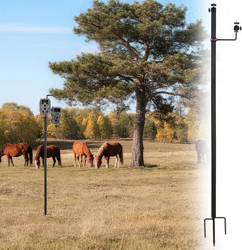 Camera Post Trail Camera Stakes Universal Camera Stand Mount Light Weight DIY Holder with Accessoried Outdoor for Farm Yard Garden (1, Black, 25-3) in Kuwait