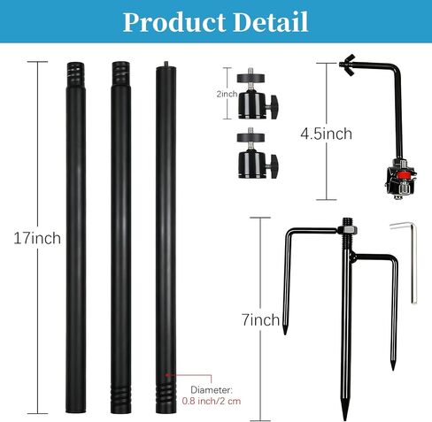Camera Post Trail Camera Stakes Universal Camera Stand Mount Light Weight DIY Holder with Accessoried Outdoor for Farm Yard Garden (1, Black, 25-3) in Kuwait