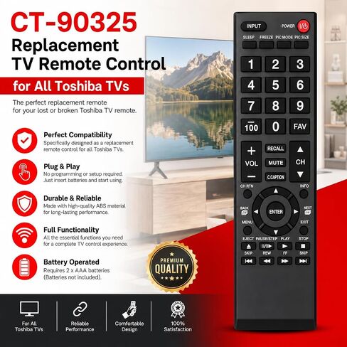 Replacement TV Remote Control for All Toshiba TVs in Saudi Arabia