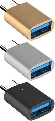 Toyvian 3pcs Type C to USB 3.0 OTG Adapter, Alloy Transfer Connector in Kuwait