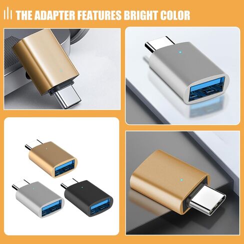 Toyvian 3pcs Type C to USB 3.0 OTG Adapter, Alloy Transfer Connector in Kuwait