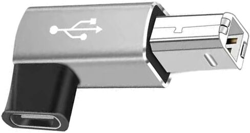 USB C Female to Square Male USB Adapter, Straight Black in Saudi Arabia