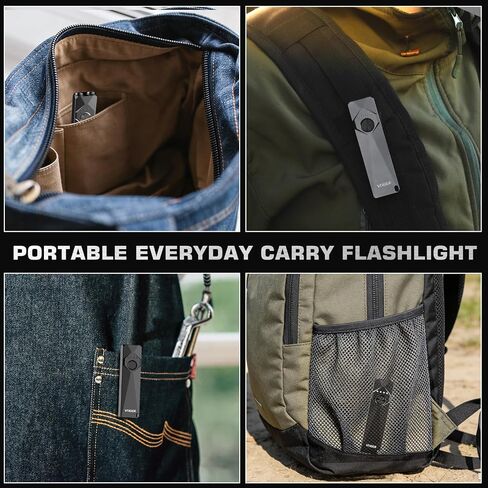 VTIGER S2 Slim EDC Pocket Flashlight with Clip,1600 Lumen Super Bright Portable Flat Little Flashlights, Rechargeable Small LED Flash Light with Magnet for Camping,Hiking,Outdoor,Emergency,Car Repair in Saudi Arabia