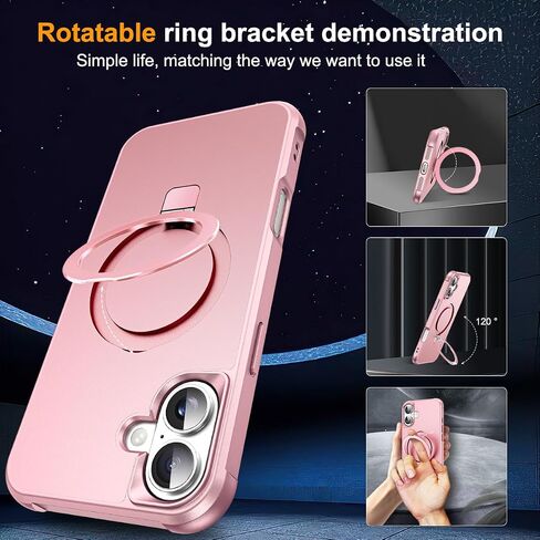 SKYLMW Compatible with iPhone 17 Case with Stand,Rose Gold in Kuwait