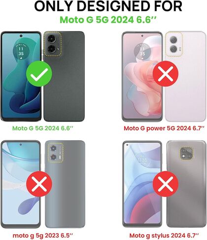 Lanhiem Motorola Moto G 5G 2024 Case, IP68 Waterproof Dustproof Shockproof Case with Built-in Screen Protector, Full Body Underwater Protective Cover for Moto G 5G Only, Black in Saudi Arabia