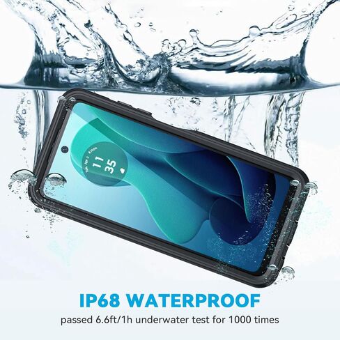 Lanhiem Motorola Moto G 5G 2024 Case, IP68 Waterproof Dustproof Shockproof Case with Built-in Screen Protector, Full Body Underwater Protective Cover for Moto G 5G Only, Black in Saudi Arabia