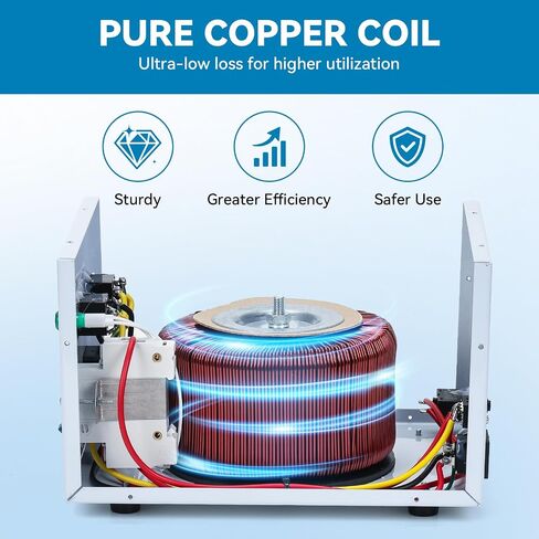 3000W Step Up/Down Voltage Transformer, 110V/120V & 220V/240V Power Converter, 4 Outlets Toroidal Regulator, Overload Overheat Protection for Home, Travel and Global Household Devices in Saudi Arabia