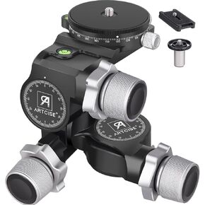ARTCISE 3 Way Geared Tripod Head with 360° Panoramic Arca QR Plate, GA3 in Saudi Arabia