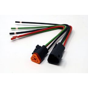 Deutsch DT 3-pin Black Pigtail Kit, 14AWG Pure Copper GPT Wire (Made in USA) in Saudi Arabia
