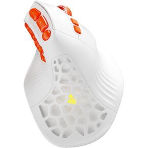 SOLAKAKA E9 PRO Vertical MMO Gaming Mouse - Ergonomic Wireless Mouse with 10 Side Buttons,PAW3395 36000 DPI Sensor,45°Grip,Tri-Mode 2.4G/BT/Wired, RGB,1000mAh Rechargeable Mouse for PC/Mac - White in Saudi Arabia