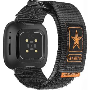 Nylon Watch Band Compatible with Versa 3 / Versa 4 / Sense/Sense 2 for Men, Rugged Nylon Sports Adjustable Strap Military Tactical Style Replacement Wristband. in Saudi Arabia
