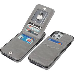 KIHUWEY for iPhone 12 Pro Max Wallet Case Card Holder, Carbon Black in Kuwait