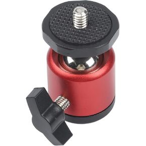 Tripod Ball Head Adapter with 1/4in Screw and 360° Angle Adjustment for DSLR Camera and Microphone Stand(Red) in Saudi Arabia