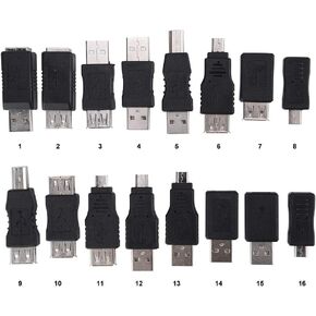 16PCS Multipurpose USB Adapter Set with Female and Male in Saudi Arabia