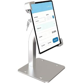 حامل تابلت معدني مضاد للسرقة، حامل POS للتابلت قابل للتعديل لجهاز iPad Pro Air Mini مقاس 7 بوصة - 11 بوصة، حامل مكتب عالي التحمل يدور 360 درجة مع قفل أمان ومفاتيح للتحقق من عداد البيع بالتجزئة in Kuwait