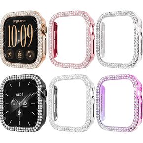 Fullife 6-Pack Bling Face Cover Sparkling Frame Apple Watch Cases for Women in Saudi Arabia