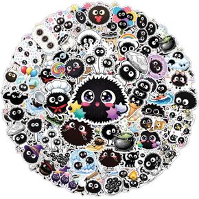 64PCS Cute Soot Sprite Stickers – Kawaii Black Dust Sprite Vinyl Waterproof Stickers for Laptop, Water Bottle, Phone, Scrapbook in Saudi Arabia