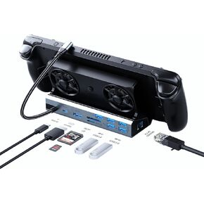 Docking Station for Steam Deck/ROG Ally/Legion Go,10 in 1 Double Fan Steam Deck Dock.1000Mbps Ethernet,3.0 PD100W Charging,HDMI 2.0 4K@60Hz.6 USB Port. SD/TF Double Card Slot Steam Deck Dock. in Saudi Arabia