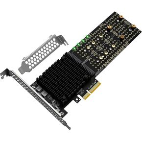 PCIE-PEX8747M4 PCIE 3.0 x4 Interface to 4-Port NVME M.2 SSD Expansion Card for Desktop PCs, Broadcom PLX PEX8747 PCIE Gen 3.0 Switch, 32Gb/s Bandwidth, On-Card PCIE Bifurcation, for Storage & Boot in Saudi Arabia