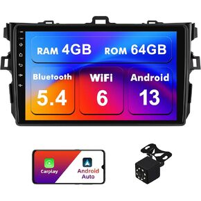 Double Din Linux Car Stereo for Toyota Corolla 2009-2013 with 9 Inch Touchscreen Radio Built-in Wireless Carplay/Android Auto/Bluetooth/FM/AUX-in/Steering Wheel Controls/Backup Camera in Saudi Arabia