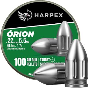حبيبات Harpex Orion .22 Cal Airgun - تصميم ثقيل للحبوب 26.2 - طول 12 مم / .47 بوصة - الحد الأقصى للتأثير وقوة الضربة القاضية - كريات الرصاص الممتازة لإطلاق النار على الأهداف واللعبة الصغيرة والأداء المتسق in Kuwait