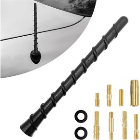 Car Spiral Antenna, 7 Inch Flexible PVC Rubber Auto Antenna Mast with Threaded Adapters, Waterproof Antenna Replacement for Most Sedans SUVs Trucks, Car Accessories in Saudi Arabia
