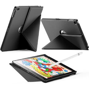 INFILAND Case for iPad 6th / 5th Generation (2018/2017) iPad 9.7 Inch case, iPad Air 2 / Air 1 – Magnetic Slim Cover with Pencil Holder, Multi-Angle Stand, Auto Wake/Sleep (Black) in Saudi Arabia