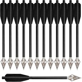 SPG 6.6Inch Mini Crossbow Arrows - 12PCS 50-80lb Aluminum Mini Crossbow Bolts with Sharp Blade Replacable Arrow Tips for Outdoor Hunting Shooting Target Practice Game in Saudi Arabia