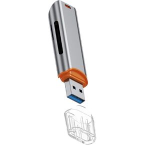 Card Reader USB 3.0 Card Reader SD TF Card Reader Multifunctional Accessory Double Card Slot Design Alloy Material Portable Suitable for Office Travel, Gray in Saudi Arabia