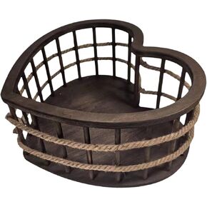 Newborn Photography Prop Heart Shaped Posing Basket Wooden Sofa Bowl Mini Basin Shower Decoration with Construction Suitable for Gift Giv in Saudi Arabia