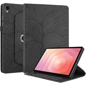 Compatible with Samsung Galaxy Tab S11 11 Inch 2025 SM-X730 – ‘Tree of Life’ Embossed Pattern Stand-Style Foldable and rotatable Tablet Protective case Without auto-Sleep/Wake Function (Black) in Saudi Arabia