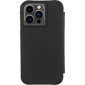 Case-Mate Wallet Folio iPhone 13 Pro Case - Black [10FT Drop Protection] [Compatible with MagSafe] Flip Folio Shockproof Cover Made with Genuine Pebbled Leather, Landscape Stand, Cash & Card Holder in Saudi Arabia