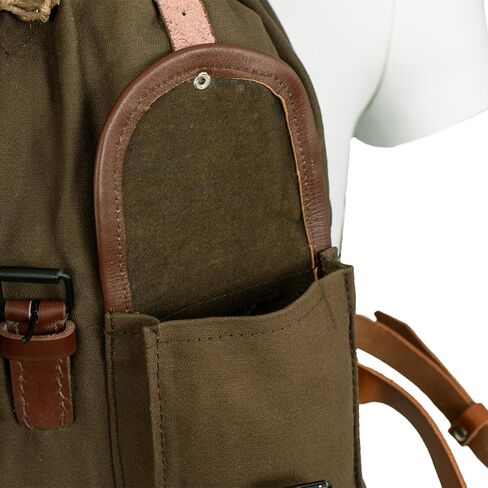 Epic Militaria WWII Russian Infantry Backpack, Repro, Green Canvas with Leather Straps, Green, 27cm W x 30cm L x 17.5cm D (when full) in Saudi Arabia